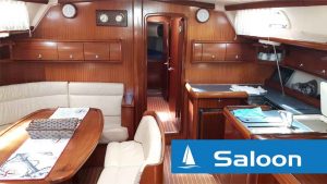 Charter yacht saloon