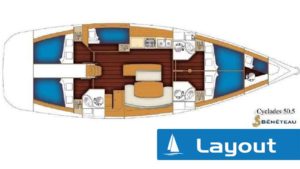 Cyclades charter yacht layout